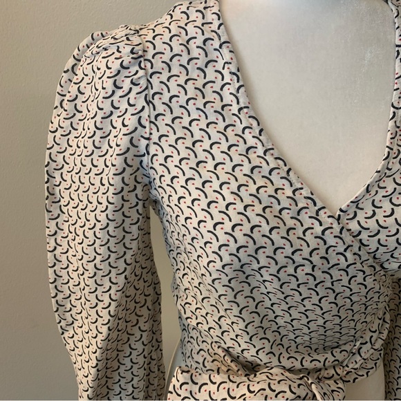 Billabong x Sincerely Jules Printed 100% Linen Long Sleeve Wrap Top Blouse - Picture 3 of 14